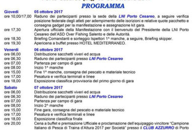 A Porto Cesareo il Campionato Italiano di Traina d'Altura per Società - Corriere Salentino