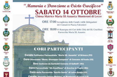Monteroni, tutto pronto per la VI Rassegna dei Cori delle Città del Crocifisso - Corriere Salentino