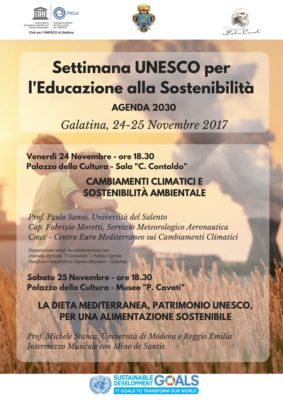 "Settimana UNESCO per l'Educazione alla Sostenibilità Agenda 2030" - 24 e 25 novembre Galatina - Corriere Salentino
