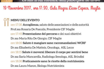 “Cambio stile (e ci provo gusto)”: la prevenzione dei tumori è anche una questione di stile…di vita - Corriere Salentino