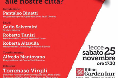 Giustizia: sabato a Lecce il Procuratore Generale di Roma Salvi col Centro studi Livatino - Corriere Salentino