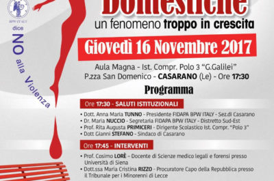 "Violenze domestiche, fenomeno troppo in crescita", se ne discute a Casarano - Corriere Salentino