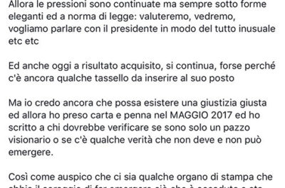 La denuncia pubblica di Prete: "Ho paura, sto male". Colletti bianchi, fango e poteri forti in un post inquietante - Corriere Salentino