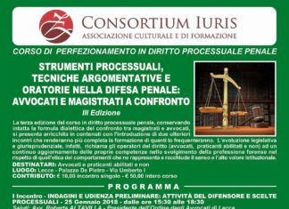 Consortium Iuris: al via una serie di sei appuntamenti per il corso di perfezionamento in diritto processuale