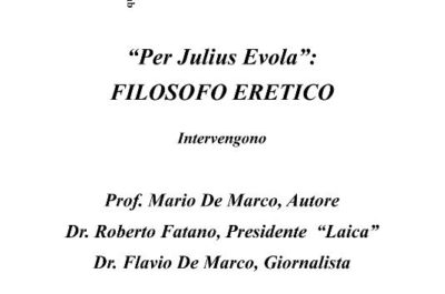 Per Julius Evola. Nuova opera dello storico Mario De Marco - Corriere Salentino