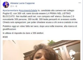 Candidata M5S: “Io più votata nel collegio plurinominale ma esclusa”