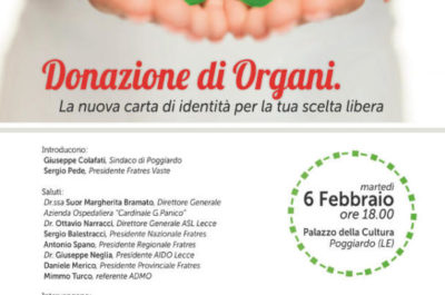 "Donazione di organi. La carta di identità dirà se vogliamo donare gli organi", incontro a Poggiardo - Corriere Salentino