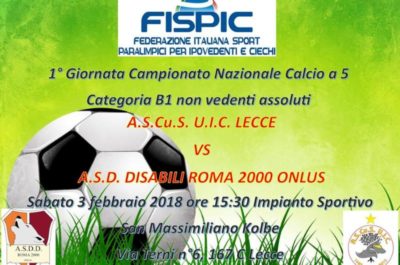 Campionato di Calcio a 5 non vedenti assoluti: esordio casalingo per l’Ascus Lecce - Corriere Salentino