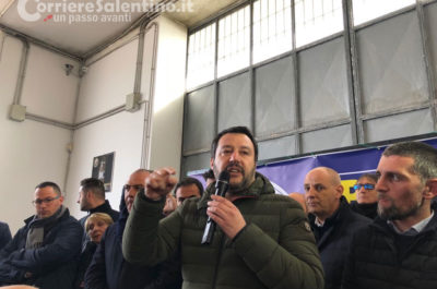 Salvini a Martano: “Difesa dei nostri prodotti”. Poi replica a Fitto: “Decideranno gli elettori il premier del centrodestra” - Corriere Salentino