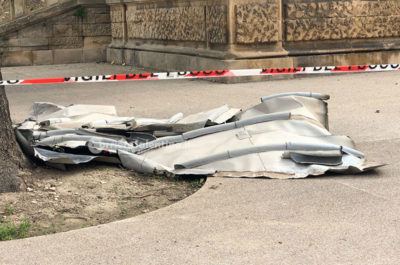 Danni da maltempo, il vento divelle la cupola del Monumento ai Caduti - Corriere Salentino