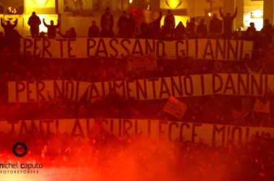 I tifosi festeggiano i 110 anni del Lecce: festa, cori e fumogeni in città - Corriere Salentino