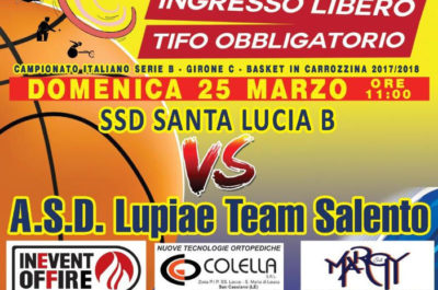 Basket in carrozzina, Serie B: domenica in programma Lupiae Team Salento vs Santa Lucia B - Corriere Salentino