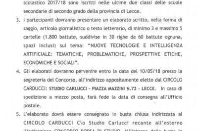 Sei borse di studio dal Circolo Carducci di Lecce per giovani studenti delle Scuole Superiori - Corriere Salentino
