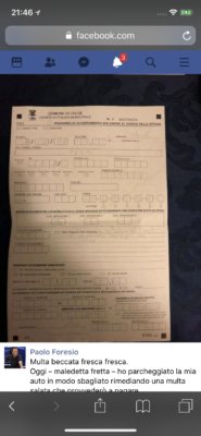 La multa e il pentimento diventano "social": dopo Monosi, tocca a Foresio, che ostruisce il passaggio ai vigili del fuoco - Corriere Salentino