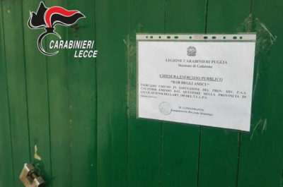 "Locale frequentato da pregiudicati", il Questore dispone la chiusura del "Bar degli Amici" a Galatone - Corriere Salentino