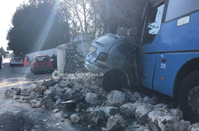 Scontro tra bus e auto, un ferito con “codice rosso” in ospedale - Corriere Salentino