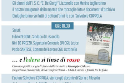 "11 aprile 1948 - 11 aprile 2018, la strada della pacificazione sociale": appuntamento con la storia a Lizzanello - Corriere Salentino