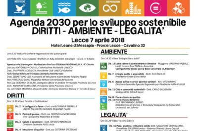 "Agenda 2030 per lo sviluppo sostenibile: Diritti, ambiente e legalità", convegno al Messapia di Lecce - Corriere Salentino