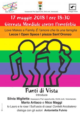 Giornata Internazionale contro l’omofobia: “Io, Lauro e le rose” di Mario Artiaco. Open Space di Lecce - Corriere Salentino