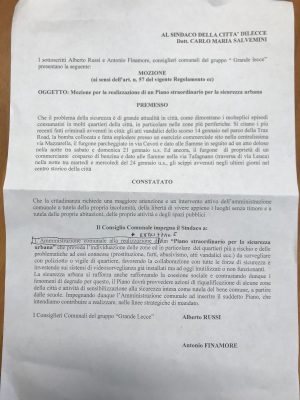 Sicurezza in villa, Russi: “Dalla Giunta ancora nessuna risposta” - Corriere Salentino