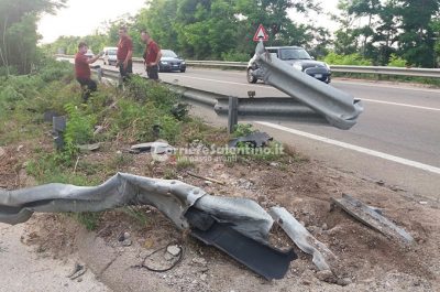 "Taglia" in due la statale e si schianta contro il guardrail: intera famiglia in ospedale, anche due bimbi - Corriere Salentino