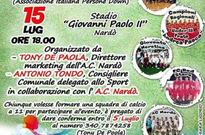 Calcio e solidarietà, al Giovanni Paolo II di Nardò un goal per l'AIPD - Corriere Salentino