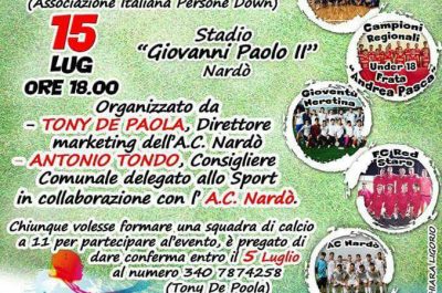 "Un goal per la solidarietà", a Nardò un torneo di calcio benefico a favore dell’AIPD - Corriere Salentino