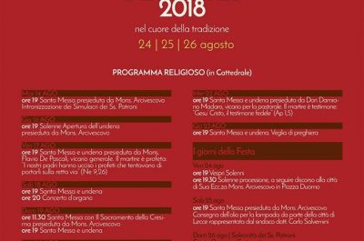 Festa di Sant'Oronzo 2018, alla riscoperta dei più genuini valori della tradizione - Corriere Salentino