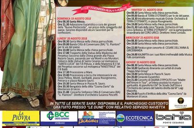 Porto Cesareo, da domani le celebrazioni in onore di Santa Cesarea - Corriere Salentino