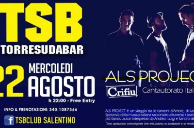 “Als Project”: al Torre Suda Bar va in scena il grande cantautorato italiano con tre componenti dei Crifiu - Corriere Salentino