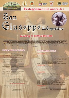 Copertino: San Giuseppe da Copertino - Festa Patronale 2018 - Corriere Salentino