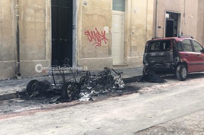 Fiamme nella notte, danneggiate tre auto nel quartiere San Pio - Corriere Salentino