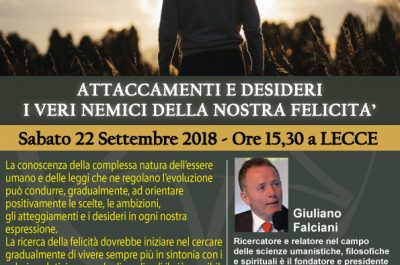 ”Attaccamenti e desideri i veri nemici della nostra felicità”, ritorna a Lecce Giuliano Falciani - Corriere Salentino