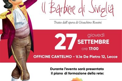 "Stregati dalla musica" presenta "Il Barbiere di Siviglia": giovedì 27 settembre alle Officine Cantelmo - Corriere Salentino