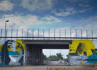Il cavalcavia diventa una nuova opera di street art