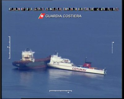 Collisione tra due grossi mercantili, sversamento carburate a largo della Corsica - Corriere Salentino