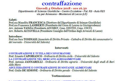 "Scelte di consumo e lotta alla contraffazione", seminario di studi all'Ecotekne - Corriere Salentino