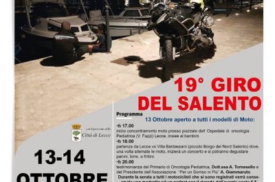 Al via il 19° Giro del Salento. Il ricavato dell'evento in favore dell'oncologia pediatrica di Lecce - Corriere Salentino