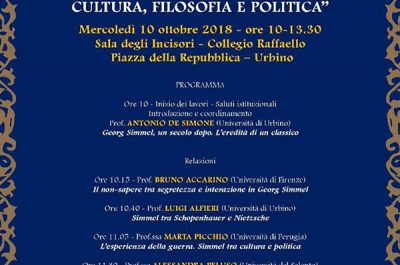 "Georg Simmel, un secolo dopo", la filosofa salentina Alessandra Peluso tra gli ospiti del convegno a Urbino - Corriere Salentino
