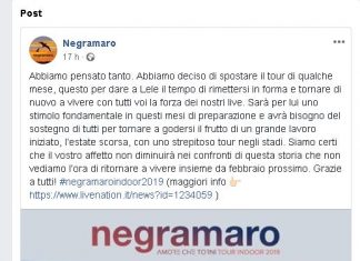 Slitta il tour dei Negramaro, “Diamo a Lele il tempo di rimettersi in forma, non vediamo l’ora di ritornare”