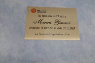Gallipoli: una cerimonia e una targa per ricordare Gimmi Manni, l'autista soccorritore morto sul lavoro - Corriere Salentino
