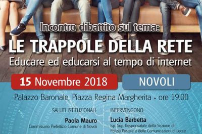 “Le trappole della rete”, il 15 novembre a Novoli un incontro-dibattito sui pericoli del web - Corriere Salentino