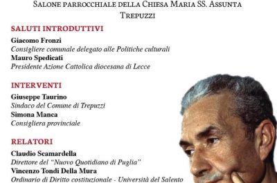 "Aldo Moro. La politica al servizio della società", mercoledì 28 novembre a Trepuzzi - Corriere Salentino
