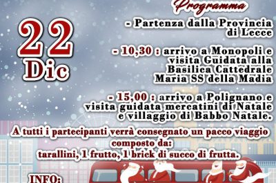 "Meraviglioso Natale", in gita a Polignano a Mare. Iscrizioni entro il 15 dicembre - Corriere Salentino