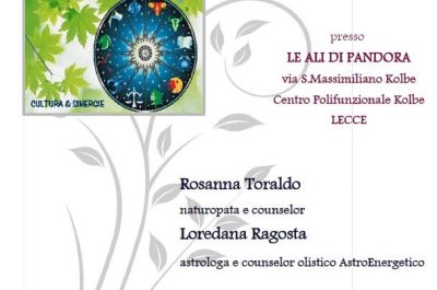 Lecce, venerdì 14 dicembre "Le Ali di Pandora" presenta i corsi di Cultura & Sinergie - Corriere Salentino
