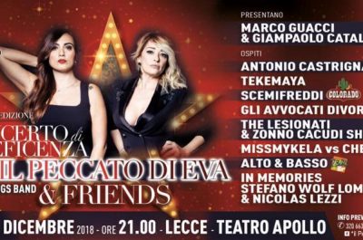 Al Teatro Apollo la 7^ edizione del Concerto di Beneficenza “Il Peccato di Eva The Kings Band & Friends” - Corriere Salentino