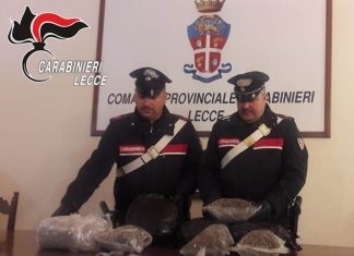 In una scatola in garage spuntano 7 chili di marijuana, arrestato 20enne leccese