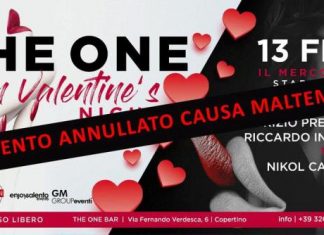 The one: Mercoledi Valentine’s Party CAUSA MALTEMPO EVENTO ANNULLATO