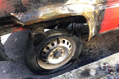 Fiamme nella notte distruggono una vecchia Fiat Panda: è doloso - Corriere Salentino