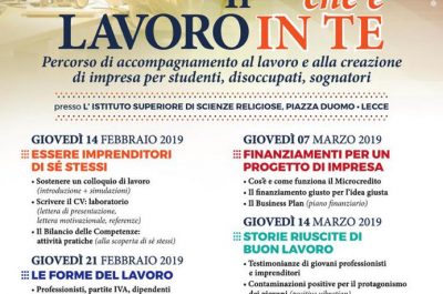 “Il lavoro che è in te", al via la formazione per chi vuole imparare a fare impresa - Corriere Salentino